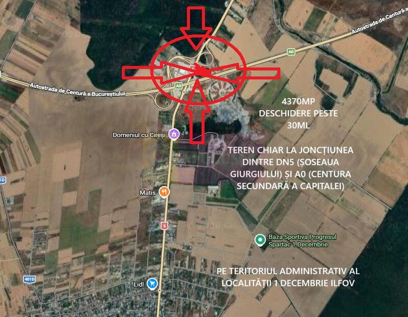 Teren la Jonctiunea dintre A0 si DN5